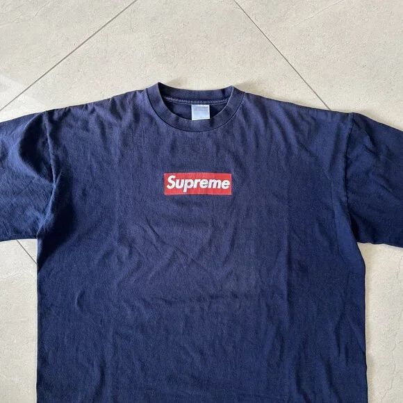Vintage Supreme 1999 Box Logo T-Shirt Navy/Red size XL - Picture 7 of 8